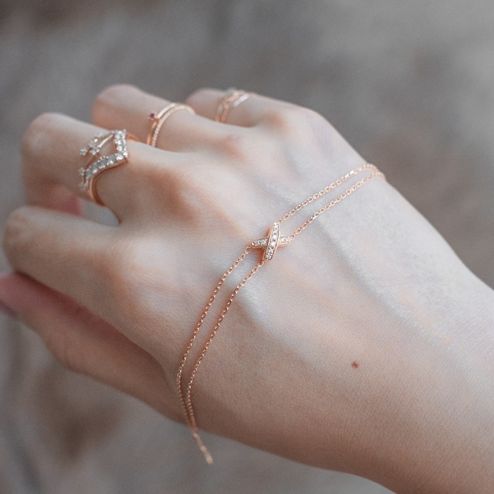CHAUMET 💎 Liens 18k Rose Gold Diamonds Bracelet